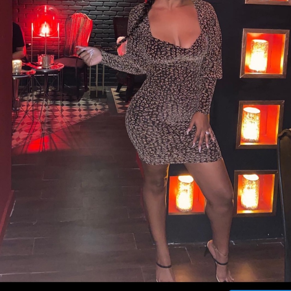 Cheetah/ gold dress